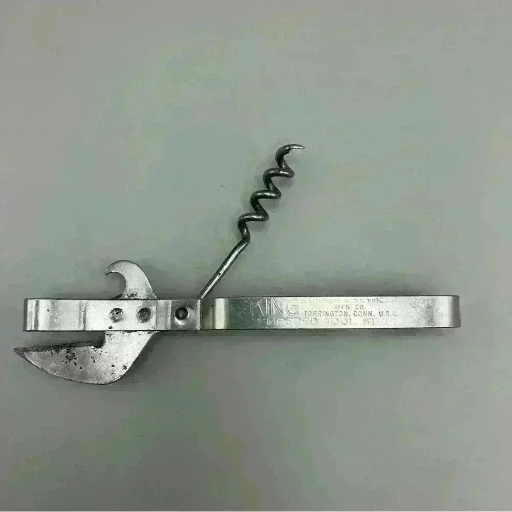 Vtg King Turner & Seymour MFG Co. Tempered Steel Beer Wine Bottle Can Opener USA